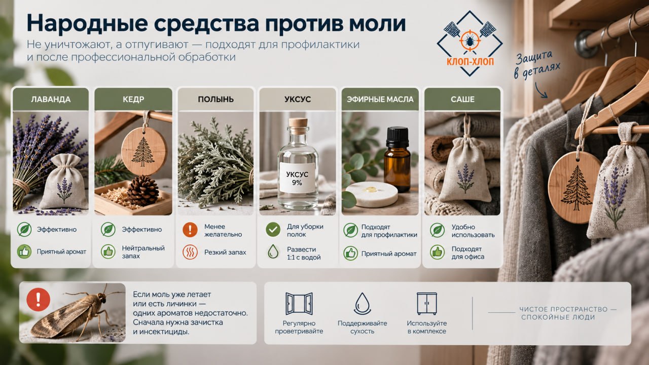 Народные средства против моли: лаванда, кедр, полынь, уксус, эфирные масла и саше